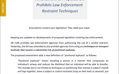 PRESS RELEASE Amendment to Proposed Bill Prohibits Law Enforcement Restraint Techniques